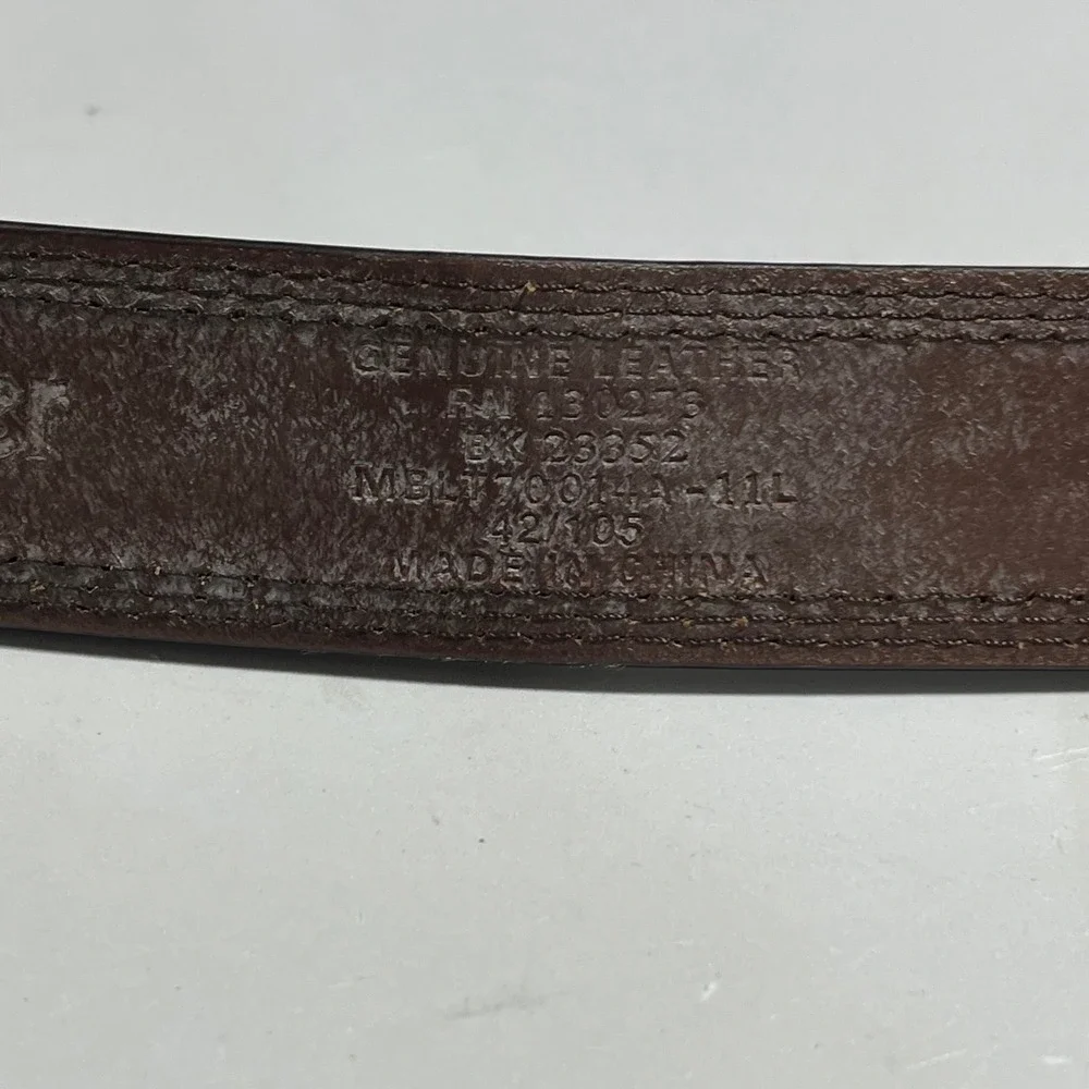 Wrangler Mens Brown Genuine Leather Belt Size 42 Western Rugged Utility Classic